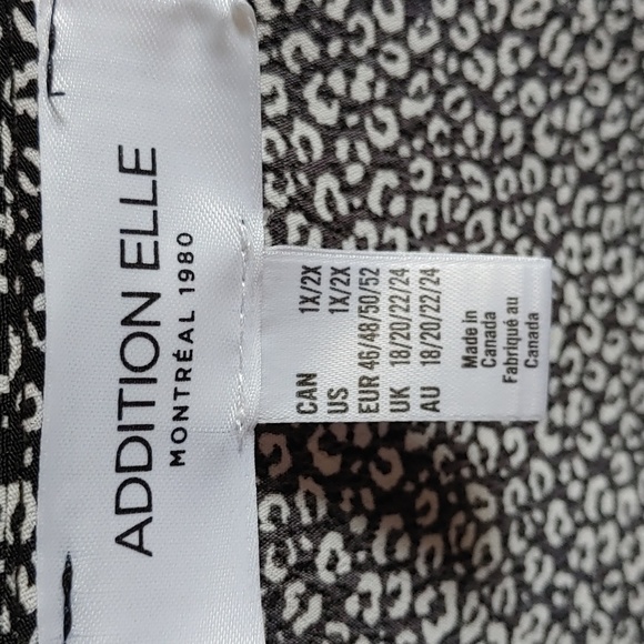 Women's Addition Elle Black & White Cheetah Print Kimono Style Jacket 1X/2X - Picture 4 of 8